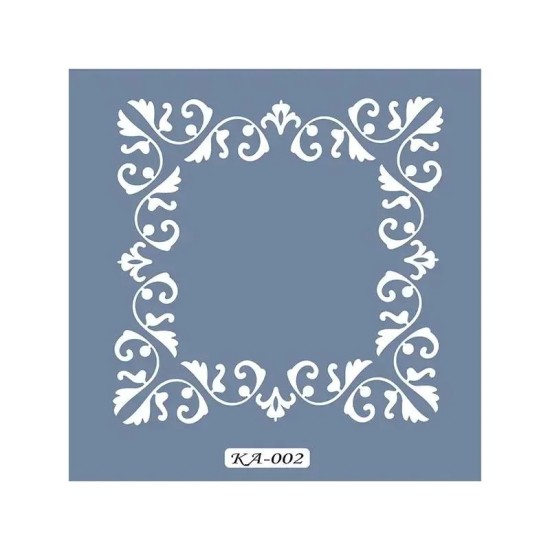 KA02 Barok Fayans Desen Stencil 22x22cm