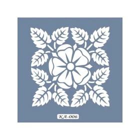 KA06 Floral Fayans Desen Stencil 22x22cm