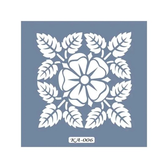 KA06 Floral Fayans Desen Stencil 22x22cm