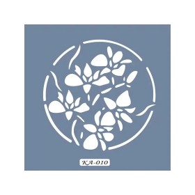 KA10 Floral Fayans Desen Stencil 22x22cm