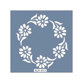 KA12 Floral Fayans Desen Stencil 22x22cm