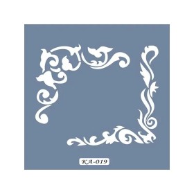 KA19 Barok Köşe Fayans Desen Stencil 22x22cm