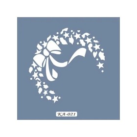 KA21 Yılbaşı Çelengi Fayans Desen Stencil 22x22cm