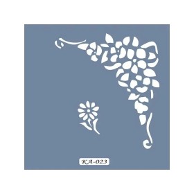 KA23 Floral Fayans Köşe Stencil 22x22cm