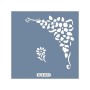 KA23 Floral Fayans Köşe Stencil 22x22cm