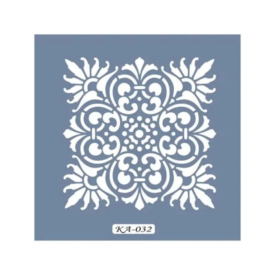 KA32 Geometrik Fayans Desen Stencil 22x22cm