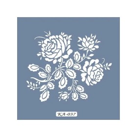 KA37 Gül Desen Fayans Desen Stencil 22x22cm