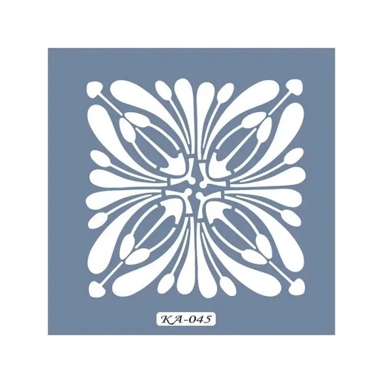 KA45 Geometrik Fayans Desen Stencil 22x22cm
