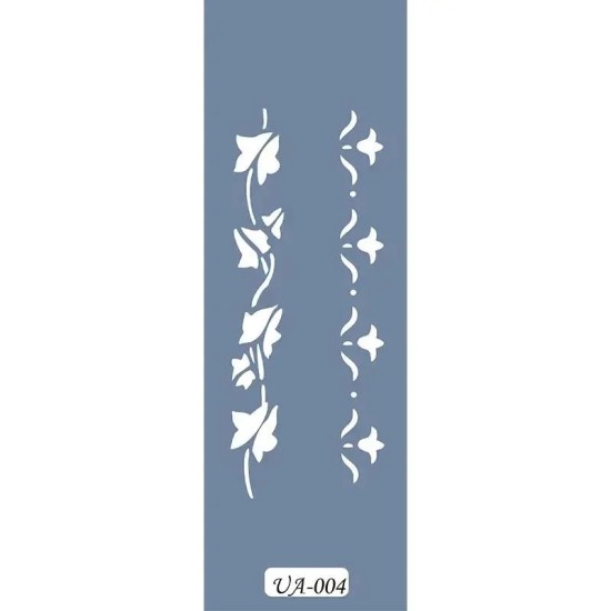 UA04 Floral UA Seri Stencil 10x25cm