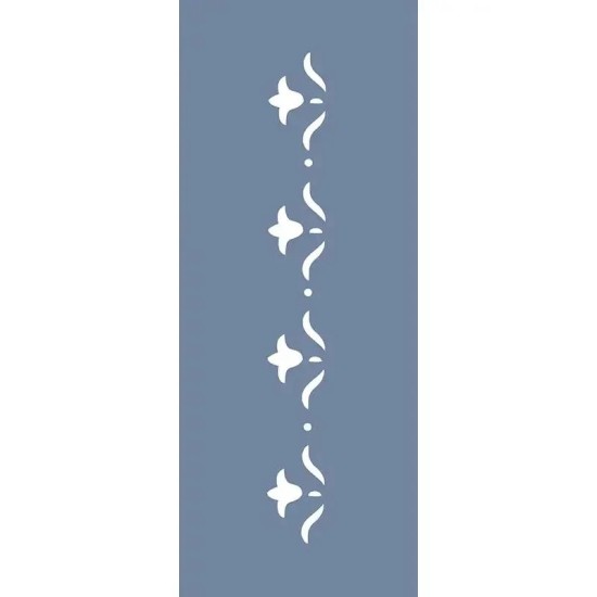 UA06 Floral UA Seri Stencil 10x25cm