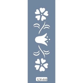 UA10 Floral UA Seri Stencil 10x25cm