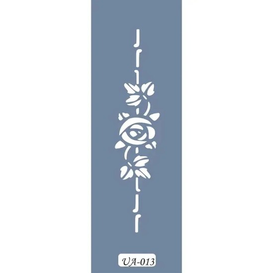 UA13 Floral UA Seri Stencil 10x25cm