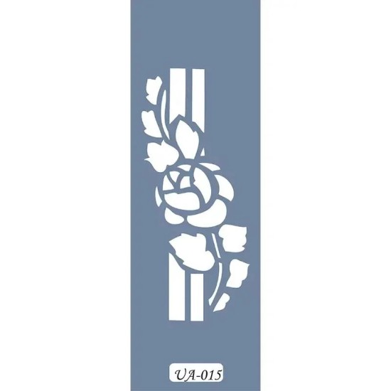 UA15 Floral UA Seri Stencil 10x25cm