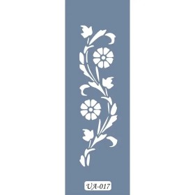 UA17 Floral UA Seri Stencil 10x25cm
