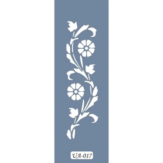 UA17 Floral UA Seri Stencil 10x25cm