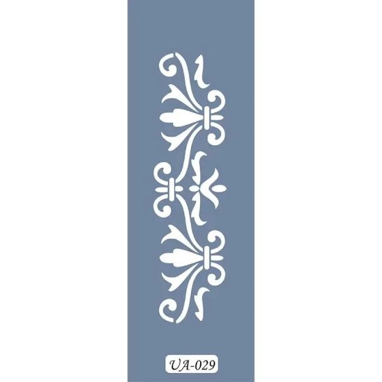 UA29 Floral UA Seri Stencil 10x25cm