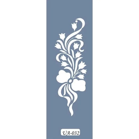 UA32 Floral UA Seri Stencil 10x25cm
