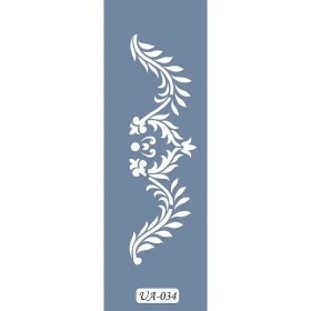 UA34 Floral UA Seri Stencil 10x25cm