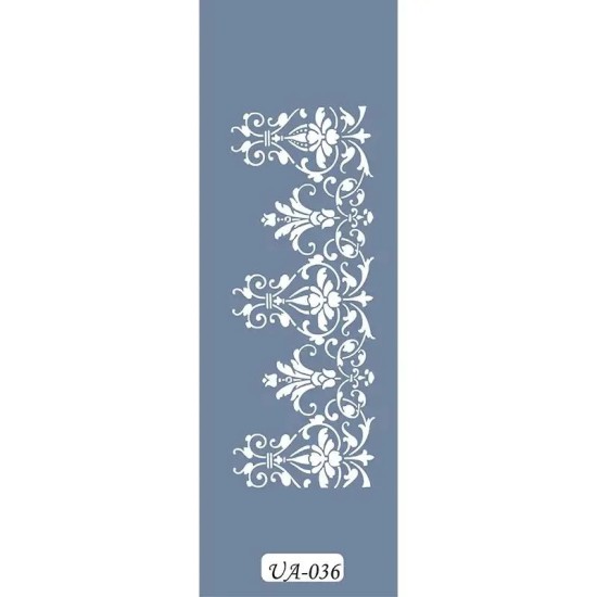 UA36 Floral UA Seri Stencil 10x25cm
