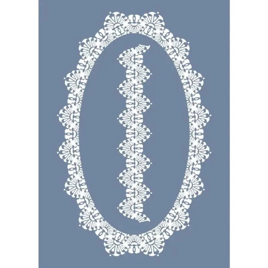 DS15 Oval Dantel Model Stencil 25x35cm