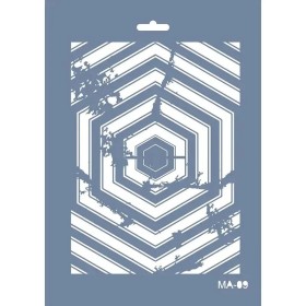 MA09 Mix Media Geometrik Simetri Stencil 21x29cm