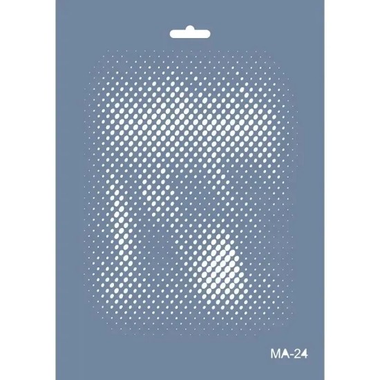 MA24 Mix Media Geometrik Nokta Stencil 21x29cm