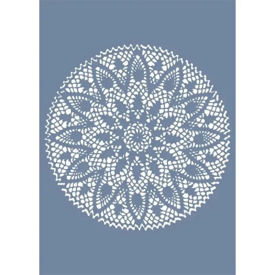 DS23 Yuvarlak Dantel Model Stencil 25x35cm