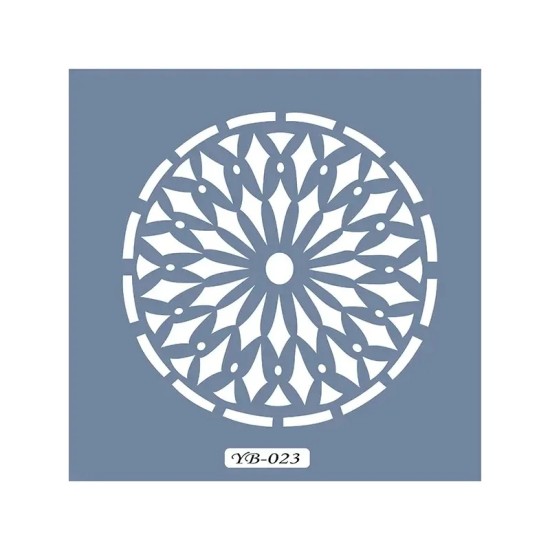 YB23 Mandala Model Yuvarlak Seri Stencil 22x22cm