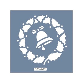 YB48 Yılbaşı Çelenk Yuvarlak Seri Stencil 22x22cm
