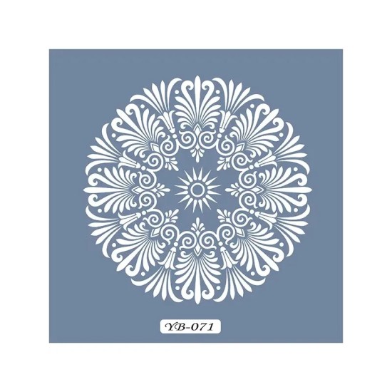 YB71 Mandala Model Yuvarlak Seri Stencil 22x22cm