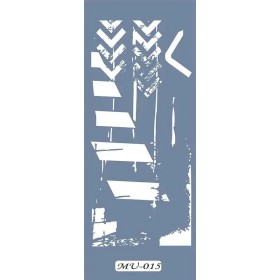 MU15 Mix Media Geometrik Desen Stencil