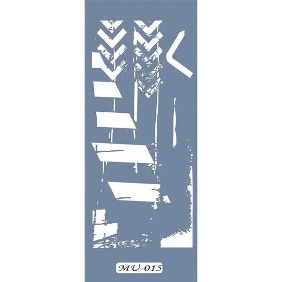 MU15 Mix Media Geometrik Desen Stencil