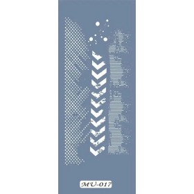MU17 Mix Media Geometrik Desen Stencil