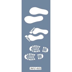 MU22 Mix Media Ayak İzi Stencil