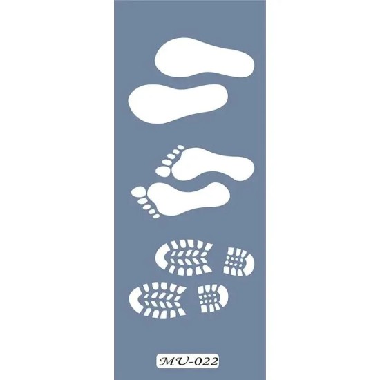 MU22 Mix Media Ayak İzi Stencil