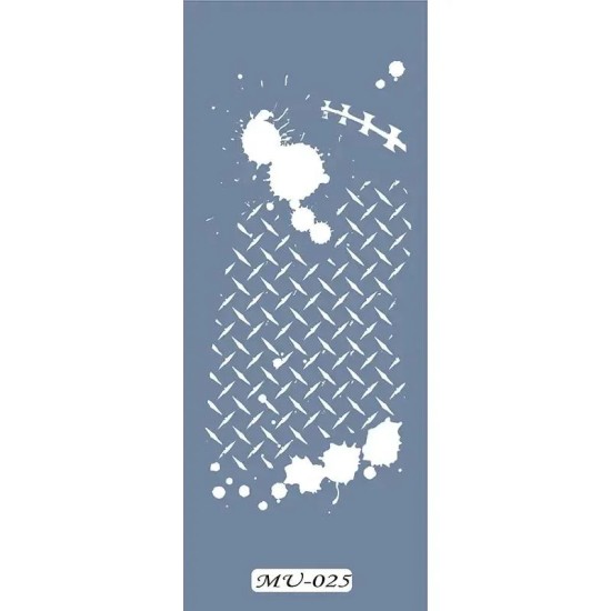MU25 Mix Media Geometrik Desen Stencil
