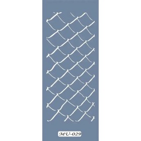 MU29 Mix Media Dalga Desen Stencil