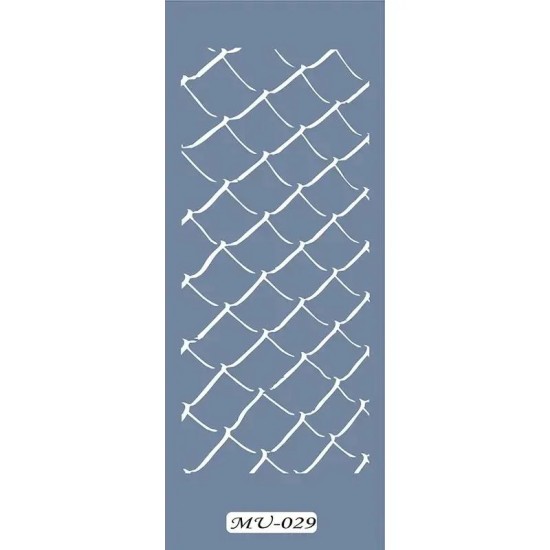 MU29 Mix Media Dalga Desen Stencil