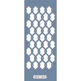 MU32 Mix Media Geometrik Desen Stencil