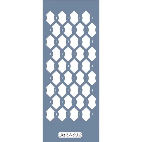 MU32 Mix Media Geometrik Desen Stencil