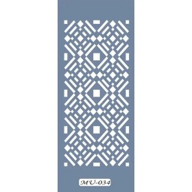 MU34 Mix Media Geometrik Desen Stencil