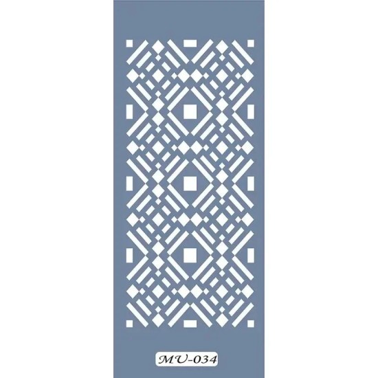 MU34 Mix Media Geometrik Desen Stencil