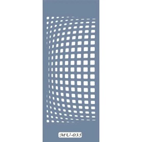 MU35 Mix Media Geometrik Kare Stencil
