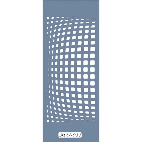 MU35 Mix Media Geometrik Kare Stencil