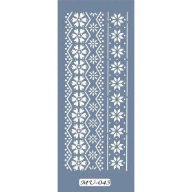 MU45 Mix Media Geometrik Desen Stencil