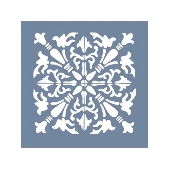 EHD40 Fayans Model Desenli Kare Stencil 20x20 cm