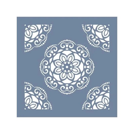 EHD14 Fayans Model Geometrik Mandala Stencil 25x25 cm