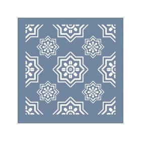 EHD17 Fayans Model Geometrik Çiçek Stencil 45x45 cm