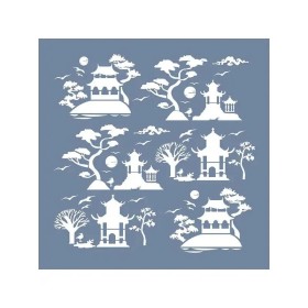 JP03 Japon Bahçesi Stencil 45x45cm