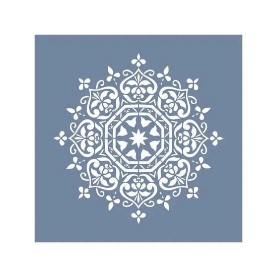 EHD66 Mandala Model Çiçek Stencil 25x25 cm